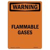 Signmission Safety Sign, OSHA WARNING, 5" Height, Flammable Gases, Portrait, 10PK OS-WS-D-35-V-13187-10PK